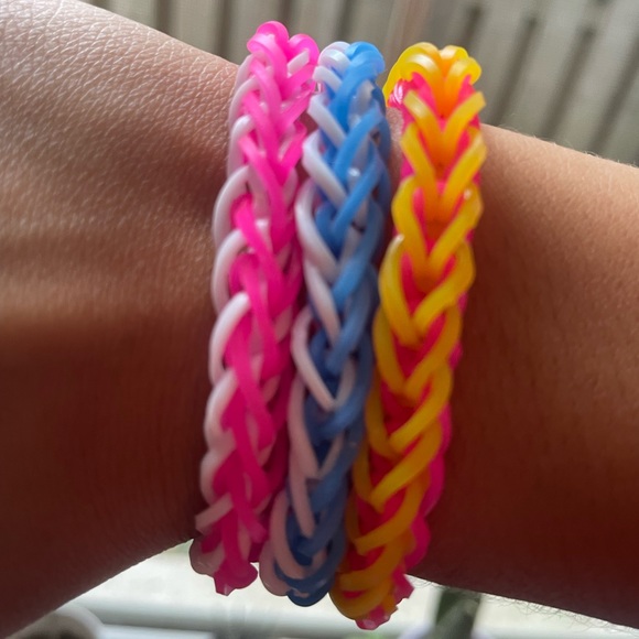 Lot of three French Braid Style Rainbow Loom Bracelet - Picture 2 of 5